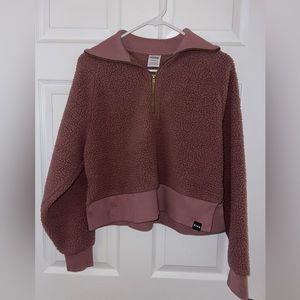 Pink sherpa cropped sweatshirt